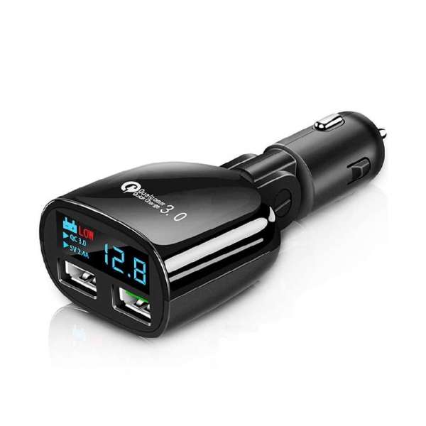 Rapid Dual USB Car Charge Adapter,Flush Fit Quick Charge 3.0 Port & 5V/2.4A USB Port Car Cell Phone Charger